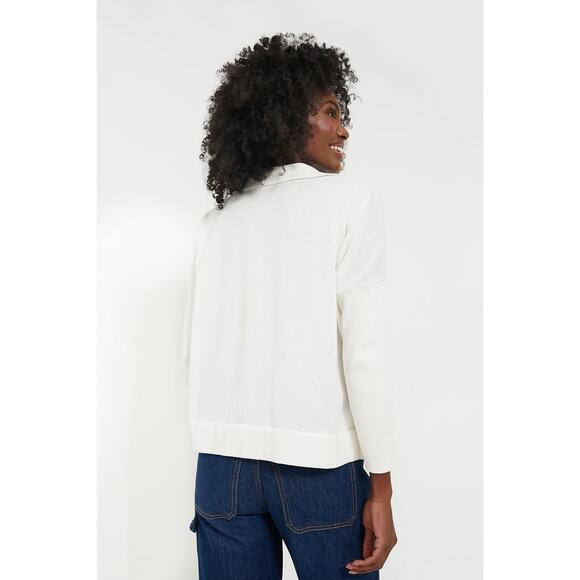 TUCKERNUCK White Clayton Long Sleeve Knit Polo Size XS/S NWT - Picture 2 of 7